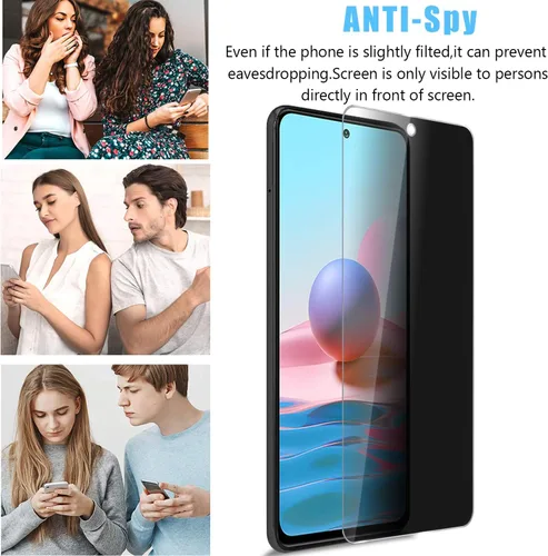 Vista 4 de Anbzsign[2 unidades] Protector de lente de cámara y [2 unidades] Protector de pantalla de privacidad para Xiaomi Redmi Note 10 / Redmi Note 10S