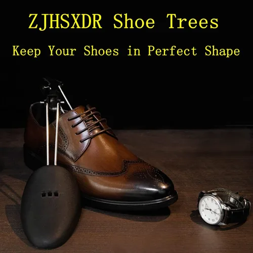 Vista 5 de 2 pares de plástico para zapatos de árbol moldeador para hombres (negro)