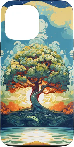 Vista 23 de iPhone 16 Sunrise Spiritual Sun Water Tree of Life Case