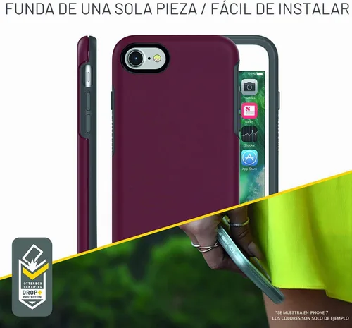Vista 3 de OtterBox Symmetry Series - Funda para iPhone SE 3ª generación (2022), iPhone SE 2ª (2020), iPhone 8, iPhone 7 (no Plus), embalaje no minorista, Negro