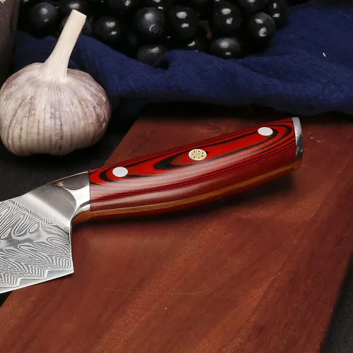 Vista 2 de WILDMOK Juego de 7 cuchillos de cocina de Damasco para cocina, cuchillo de chef profesional ultra afilado, cuchillo Santoku con mango G10