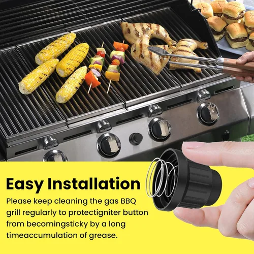 Vista 4 de Tapas de encendido de botón para interruptor de batería AA, perilla de generador de chispas con resortes para repuesto para tapa de interruptor