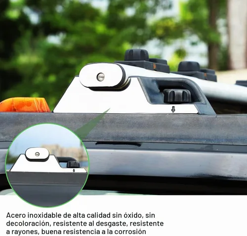 Vista 3 de PIUGILH Soporte de techo de acero inoxidable compatible con Hummer H2 2003-2009, adhesivo para soporte de techo de coche