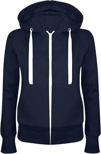 Vista 2 de DOLKFU Zip Up Hoodies for Women Long Sleeve Loose Fit Hooded Pullover Drawstraing Casual Fashion Sweatshirts with Pocket