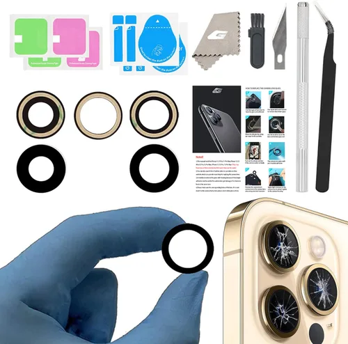 Vista 7 de Reemplazo de lente de vidrio de cámara para iPhone 11, GVKVGIH reemplazo de lente de vidrio de cámara trasera con adhesivo preinstalado, kit