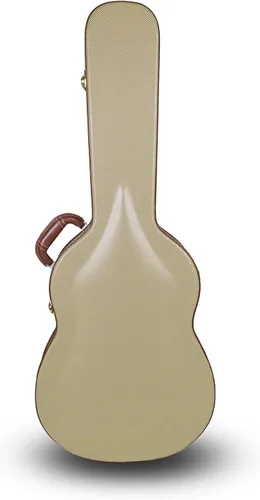 Vista 38 de Crossrock Estuche de madera para guitarra clásica de tamaño completo 4/4, diseño superior arqueado, interior de felpa, pestillos de metal Negro