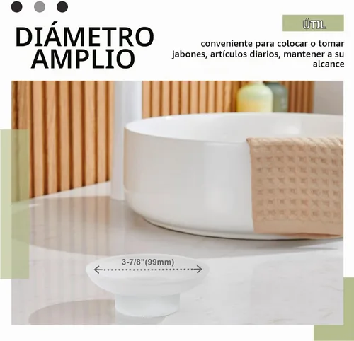Vista 4 de Aomasi Jabonera redonda de vidrio para lavabo de ducha de baño, esmerilado