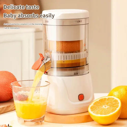 Vista 2 de Exprimidor eléctrico de cítricos, máquina exprimidora automática recargable inalámbrica, exprimidor de naranja con boquilla fácil de verter