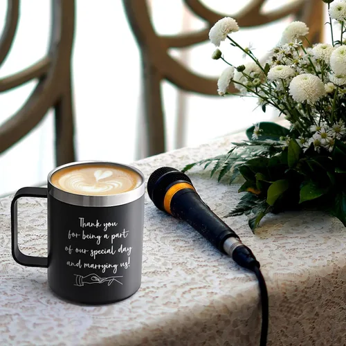 Vista 6 de LiqCool Officiant Gift, Best Officiant Ever - Taza de café aislada, 12 onzas, color negro