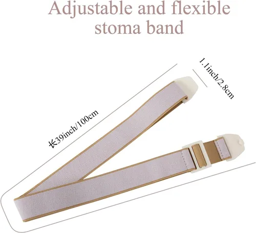 Vista 3 de Paquete de 3 cinturones de ostomía para mujeres y hombres, cinturón ajustable para ostomía que se fija de forma segura a la bolsa de ostomía, 1.1 x