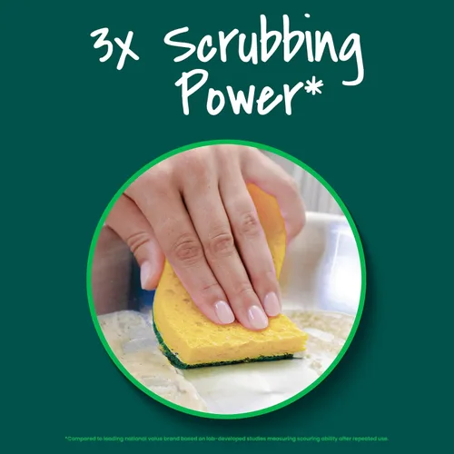Vista 6 de Scotch-Brite - Esponja resistente para restregar, 9 esponjas de cocina diseñadas para las tareas difíciles en la cocina que duran 3 veces más*