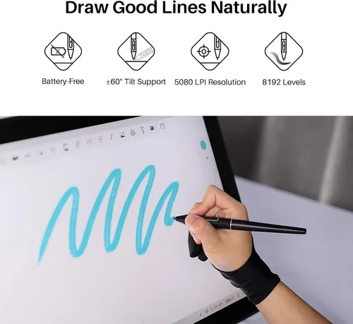 Vista 2 de HUION Lápiz digital sin batería PW517 para Kamvas 13, Kamvas Pro 24 (4K) y más