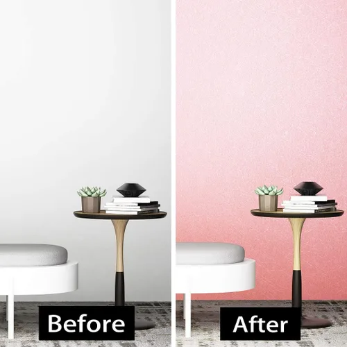 Vista 6 de Livelynine Papel tapiz rosa para despegar y pegar, papel de contacto decorativo para niñas, dormitorio de niñas, habitación de niños, decoración