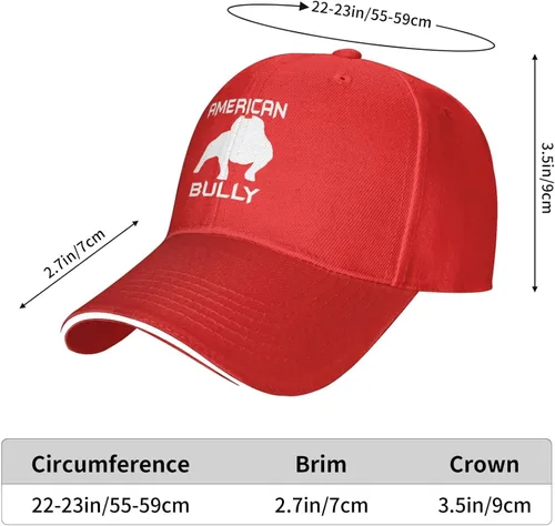 Vista 6 de American Bully Sandwich Cap Outdoor Leisure Adjustable Baseball Hip Hop Cap Unisex Black