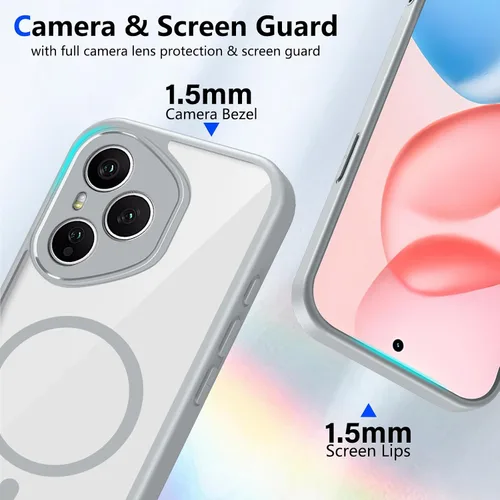 Vista 567 de Funda magnética transparente compatible con Xiaomi 17T, color negro 2 en 1 PC + TPU cubierta de teléfono a prueba de golpes, carcasa protectora