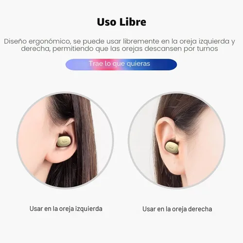 Vista 3 de Auriculares inalámbricos Bluetooth individuales, mini auriculares inalámbricos invisibles con Bluetooth, 12 horas de duración de la batería súper