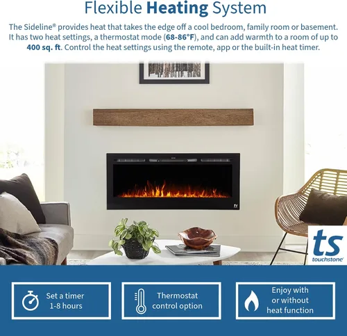 Vista 15 de Touchstone Sideline - Chimenea eléctrica empotrable