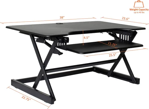 Vista 6 de Lorell soporte elevador para monitor, blanco LLR99901, Negro