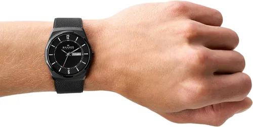 Vista 5 de Skagen Melbye Stainless Steel Watch for Men Malla Negra