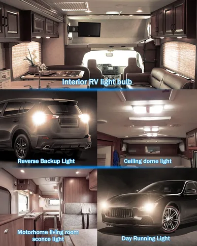 Vista 6 de Bombilla LED 1156 1141 de 10V-30V CA/CC súper brillante blanco cálido 1073 7506 BA15S bombillas de repuesto para RV caravana cámper remolque