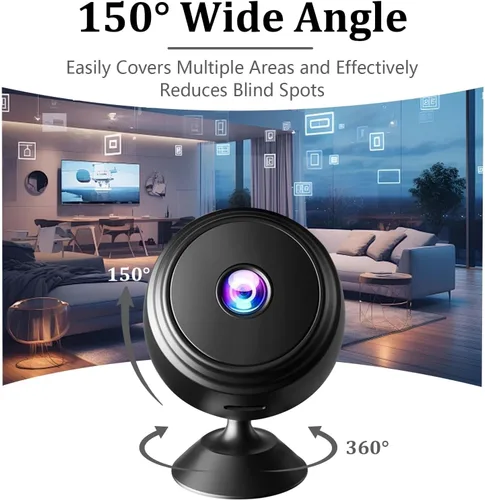 Vista 5 de Mini cámara oculta para interiores, 1080P, WiFi, inalámbrica, para mascotas, bebés, seguridad en la oficina, cámara de video con monitor micro