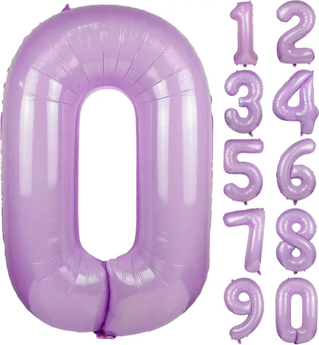 Vista 26 de Globo azul macarrón número 0 de 40 pulgadas, globo grande de película de poliéster de lámina de helio