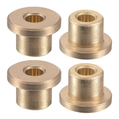 Vista 7 de uxcell Flange Sleeve Bearings 4mm Bore 8mm OD 4mm Length 12mm Flange Dia 2mm Flange Thickness Sintered Bronze Self-Lubricating Bushing 4pcs