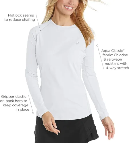 Vista 4 de Coolibar UPF 50+ Hightide - Camiseta de natación de manga larga para mujer, protección solar