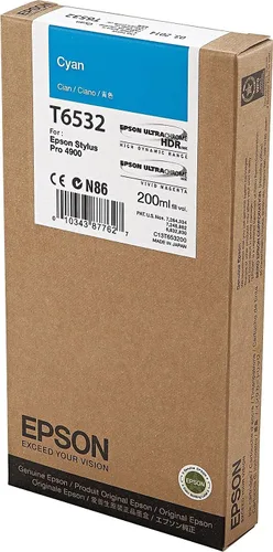 Vista 2 de Epson Cartucho de tinta UltraChrome HDR - 6.8 fl oz cian (T653200)