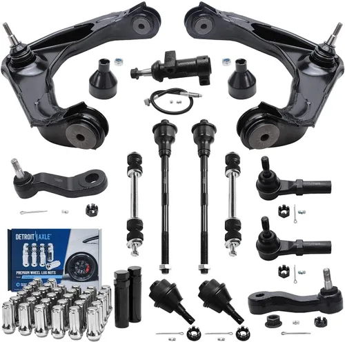 Vista 104 de Detroit Axle - Kit de suspensión frontal de 15 piezas para Jeep Grand Cherokee 99-04 1999 2000 2001 2002 2003 2004, brazos de control superior e