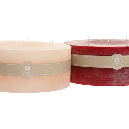 Vista 3 de Vela Home ESPRIT Rojo Crema Navidad 25 x 25 x 10 cm (2 Unidades)