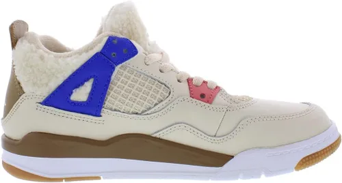 Vista 3 de Nike Jordan 4 Retro - Tenis para hombre, talla Beige/Rojo/Verde