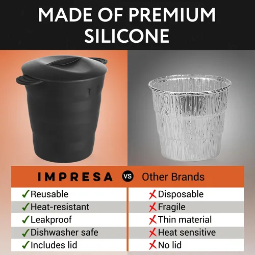 Vista 4 de Impresa Forro de silicona reutilizable para cubeta de grasa, compatible con parrillas de pellets Traeger & Pit Boss y accesorios para parrillas