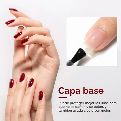 Vista 3 de MEGIOR Esmalte de uñas de gel libre de TPO, 0.5 onzas líquidas, base de gel transparente para remojar la lámpara de uñas LED, capa base de larga
