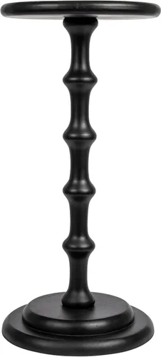 Vista 5 de Creative Co-Op Ergo - Mesa auxiliar de cóctel con pedestal, color negro