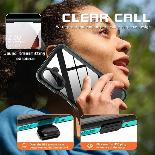 Vista 9 de DINGXIN Funda impermeable para Samsung Galaxy A17 5G IP68 Certificado a prueba de polvo a prueba de golpes Protector de pantalla incorporado Funda