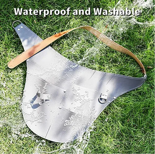 Vista 4 de Funda para cinturón de herramientas de jardín, bolsa de herramientas ajustable con bolsillos, regalo de jardinería para jardinero Verde negruzco