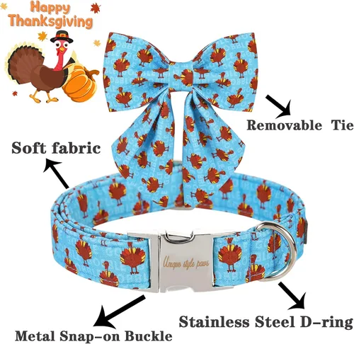 Vista 130 de Unique style paws - Collar para perros con corbatín, collar ajustable para perros y gatos, pequeño, mediano y grande