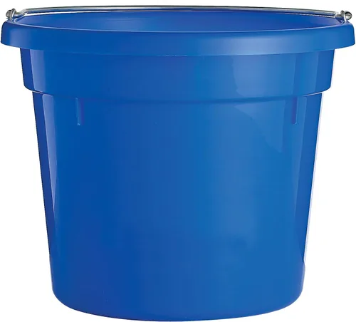 Vista 4 de Little Giant® Cubo redondo de plástico para uso general Cubo de alimentación duradero y versátil con asas 10 cuartos de galón Rojo