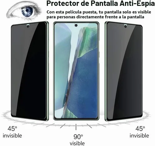 Vista 2 de LYWHL - Protector de pantalla de privacidad para Note 20, antiespía, protector de pantalla de vidrio templado para Samsung Galaxy Note 20, negro