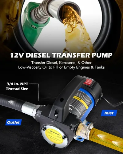 Vista 3 de Orion Motor Tech it de dispensador de boquilla de la bomba de la corriente directa de la transferencia del combustible del queroseno 12 V Bio Diesel