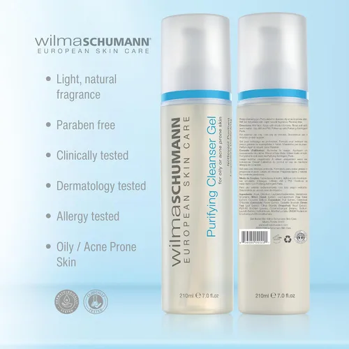 Vista 5 de WILMA SCHUMANN Gel limpiador facial purificador, lavado facial diario, limpiador facial para el acné, 7 onzas