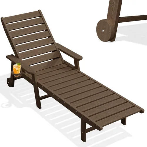 Vista 14 de PLUUV Tumbona de piscina al aire libre con soporte para tazas, azul Aruba Azul (Aruba Blue)