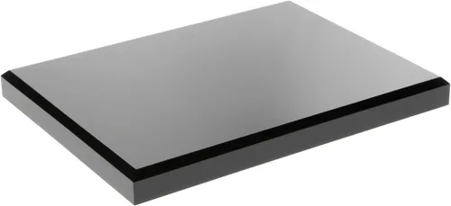 Vista 8 de Plymor Base de exhibición biselada rectangular de acrílico negro, 4" W x 2" D x 0.5" H