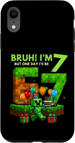 Vista 25 de Bruh I'm 7 But One-Day I'll Be 67 Retro 7th Birthday Kids Case for iPhone 17