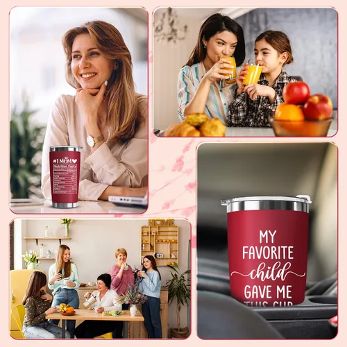 Vista 6 de Regalos de Navidad para mamá de hija, hijo, niños, esposo – Regalo divertido para mamá – Taza de café para mamá «Mi hijo favorito me dio esta taza»