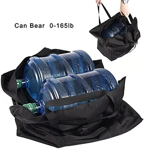 Vista 4 de RicoRich Bolsa de lona de viaje, bolsa de lona deportiva, equipaje de mano para fin de semanavacacionescampamentoplayatiendapesca, Negro -, Plegable