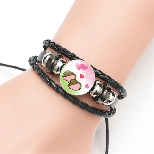 Vista 2 de MHTYYDS Demon Slayer Kimetsu no Yaiba para Kanroji Mitsuri - Pulsera de cuero con piedras preciosas para niño y niña, joyería genial para decoración
