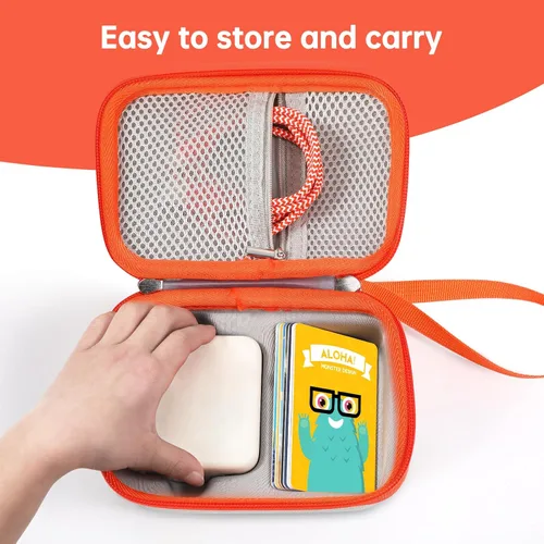 Vista 6 de Funda de viaje compatible con Yoto Mini, funda protectora rígida compatible con Mini Player 2024, funda portafolio de tarjetas de audio para niños
