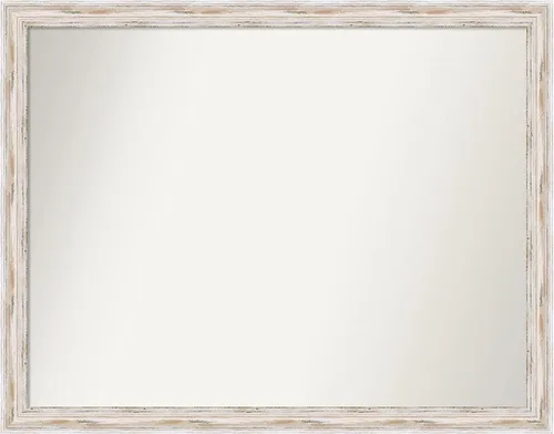 Vista 204 de Amanti Art Espejo personalizado, espejo de baño estrecho Alexandria White Wash, espejo de pared o espejo de tocador de baño sobre el fregadero